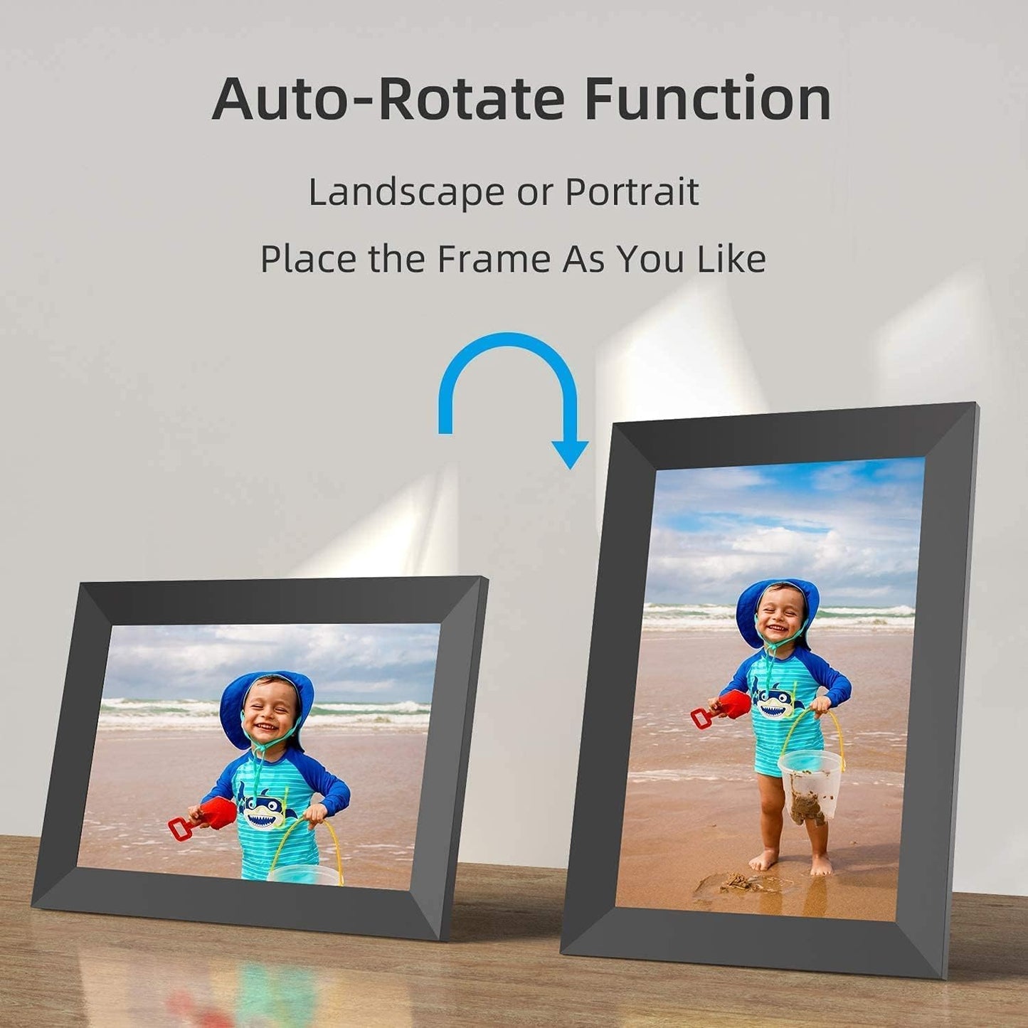 ULTIMAXX 10.1" DIGITAL PHOTO FRAME, w/ 64GB, WIFI, 160,000 PICS Powered by Frameo