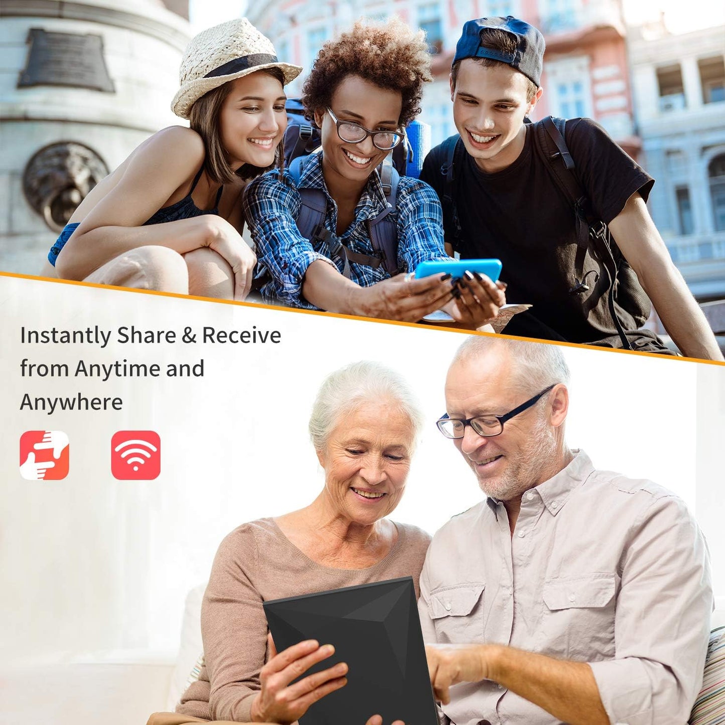 ULTIMAXX 10.1" DIGITAL PHOTO FRAME, w/ 64GB, WIFI, 160,000 PICS Powered by Frameo