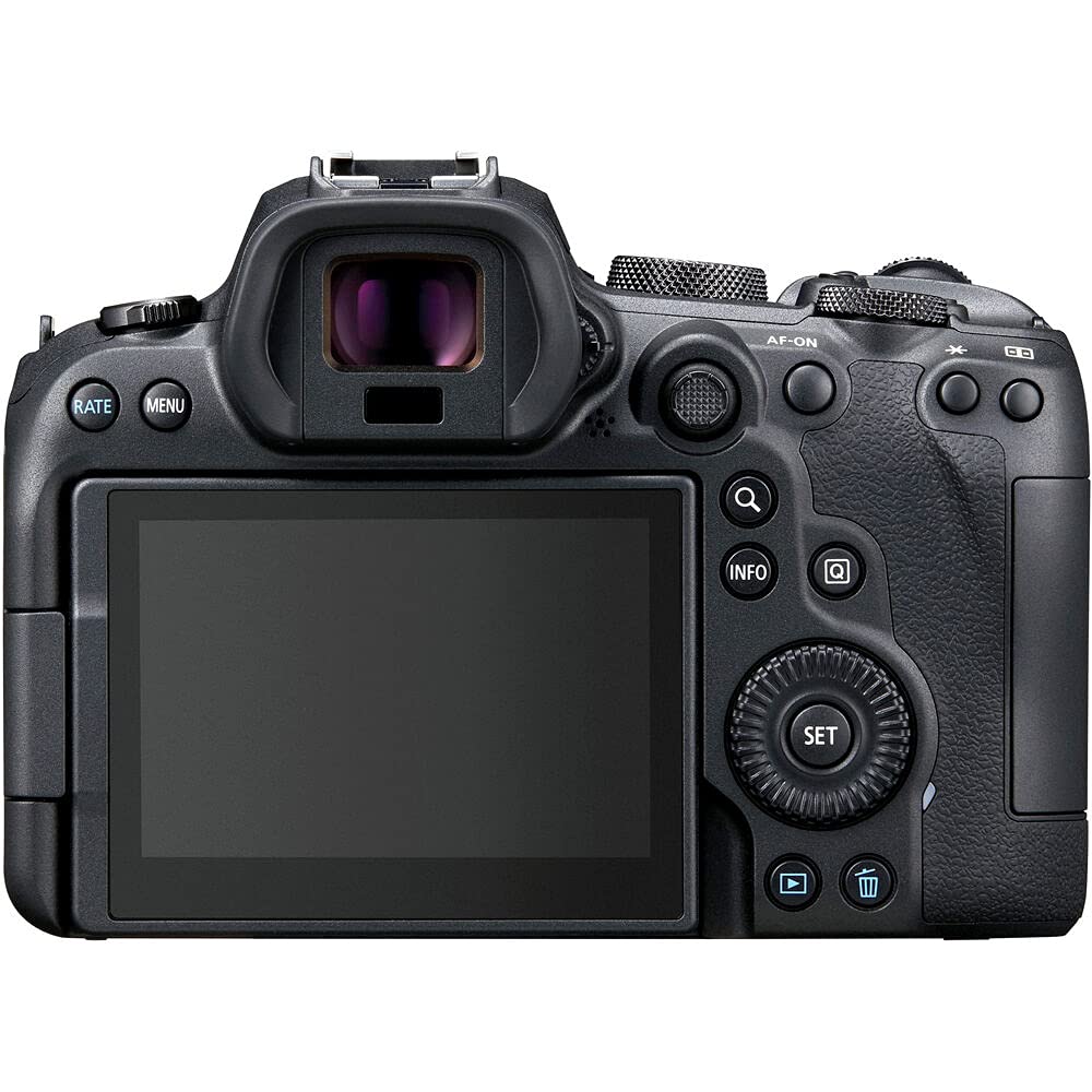 Canon EOS R6 Mirrorless Digital Camera (Body) with Advanced Accessory Bundle. Bundle Includes: 64GB Extreme Pro Memory Card, Dedicated TTL Flash for Canon Cameras, and Much More.