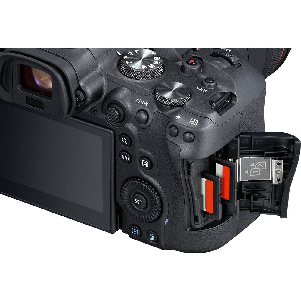 Canon EOS R6 Mirrorless Digital Camera (Body) with Starter Accessory Bundle. Bundle Includes: 64GB Ultra Memory Card, 1x Canon LP-E6NH Battery, Battery Charger for LP-E6NH Batteries, Soft Padded Carrying Case, and More