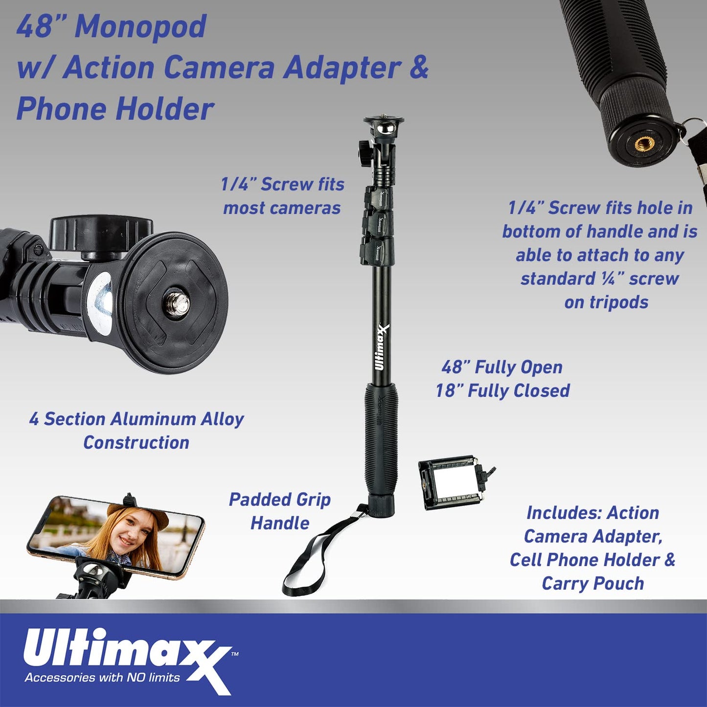 Ultimaxx Starter Sigma 150-600mm f/5-6.3 Lens Bundle (F-Mount) - Includes: Protective UV Filter, Lightweight 48” Monopod, Universal Lens Cap Keeper & More (12pc Bundle)