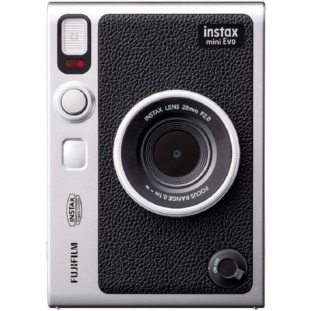 FUJIFILM INSTAX MINI EVO Hybrid Instant Camera with Advanced Accessory Bundle: SanDisk 64GB Extreme micro-Memory Card, Mini Tripod, Digital Flash & Much More (15pc Bundle)