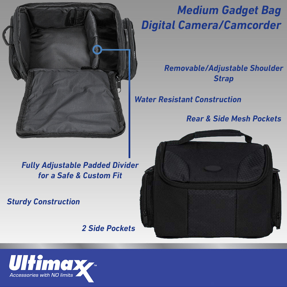 Ultimaxx Essential FUJIFILM X-T5 (Silver, Body Only) Bundle - Includes: 32GB Extreme Pro Memory Card, Water-Resistant Gadget Bag, Replacement Battery & More (20pc Bundle)