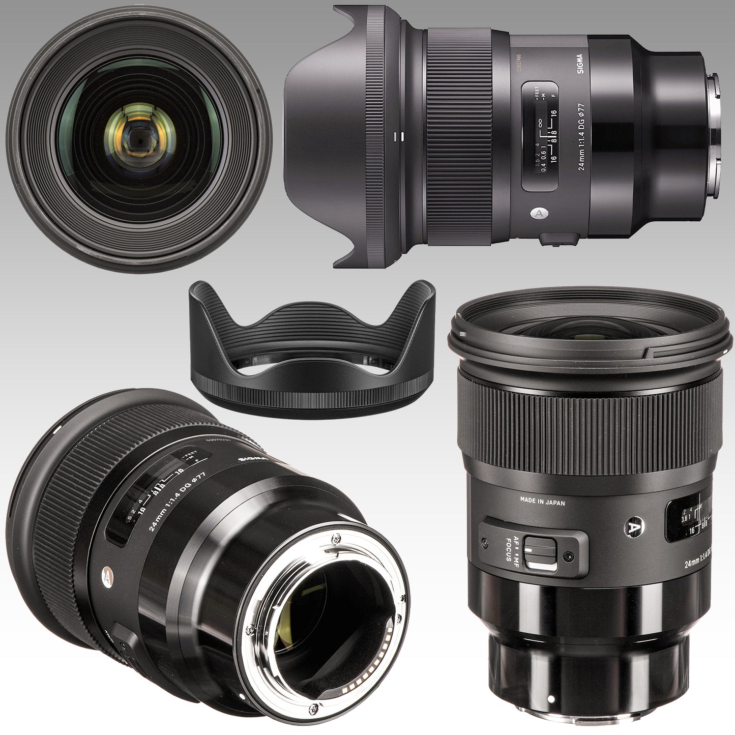 Ultimaxx Essential Sigma 24mm f/1.4 Art Lens Bundle (E-Mount) - Includes: 4PC Macro Close-Up Filter Kit (+1, +2, +4, +10 Diopter), Protective UV Filter, Universal Lens Cap Keeper & More (14pc Bundle)