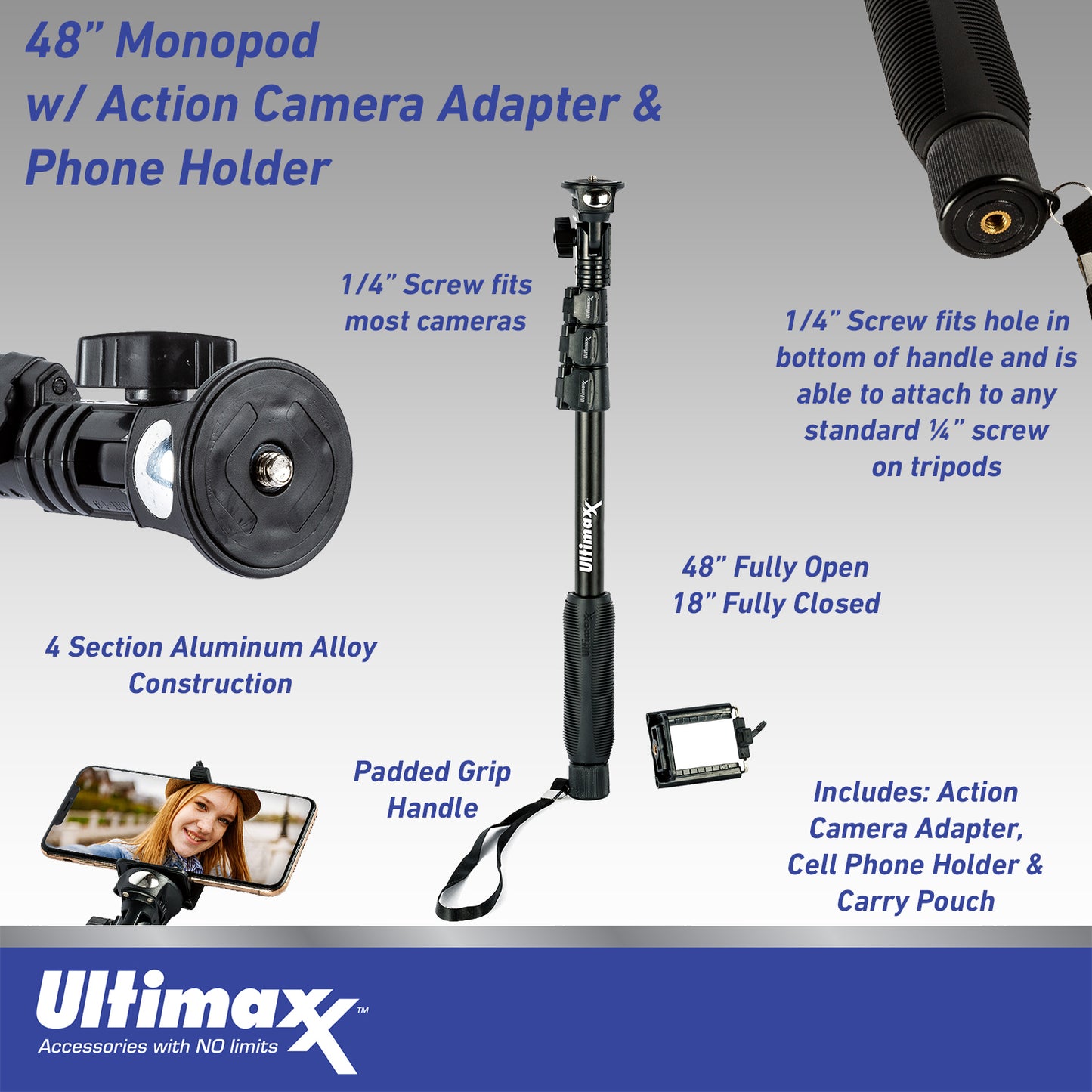 Ultimaxx Starter Sigma 150-600mm f/5-6.3 Lens Bundle (F-Mount) - Includes: Protective UV Filter, Lightweight 48” Monopod, Universal Lens Cap Keeper & More (12pc Bundle)