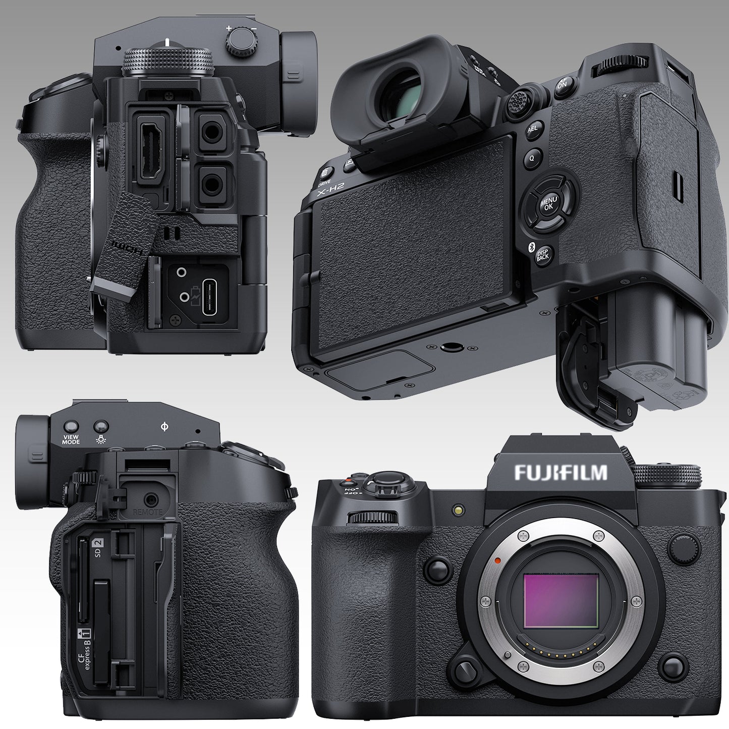 Ultimaxx Essential FUJIFILM X-H2 Mirrorless Camera Bundle (Body Only) - Includes: 64GB Extreme Memory Card, Spare Battery, Ultra-Bright LED Video Light & More (23pc Bundle)