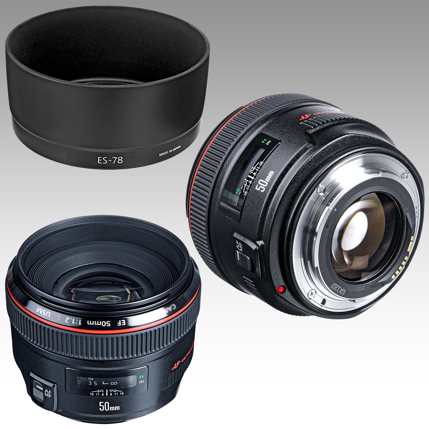 Ultimaxx Essential Canon EF 50mm f/1.2L USM Autofocus Lens Bundle - Includes: Protective UV Filter, 0.43x Wide-Angle Lens Attachment & More (12pc Bundle)