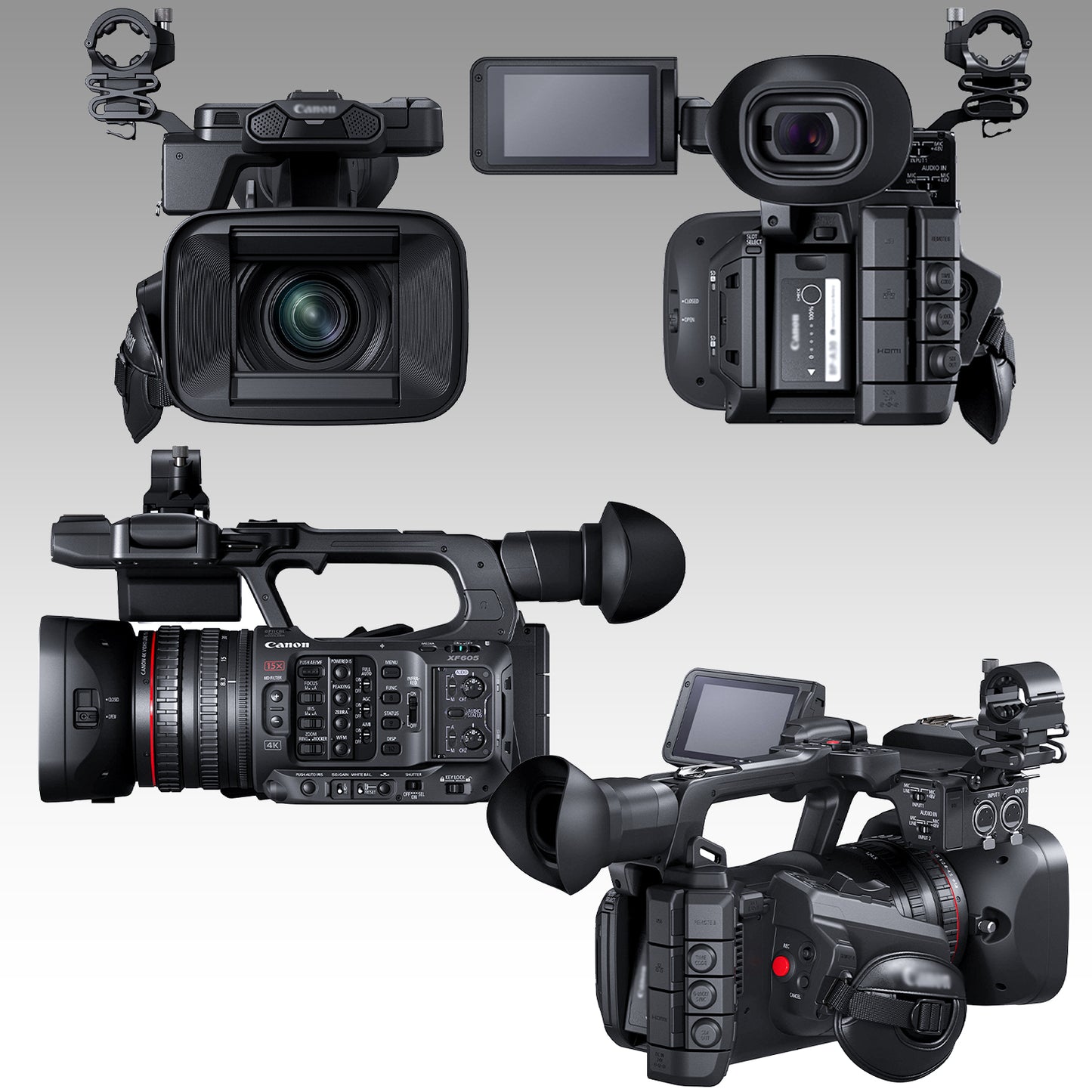 Ultimaxx Essential Canon XF605 UHD 4K HDR Pro Camcorder Bundle - Includes: 2x 128GB Extreme Memory Cards, Mini Condenser Microphone & More (22pc Bundle)