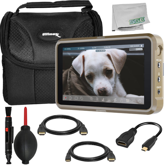 Ultimaxx Basic Atomos Ninja 5.2" 4K HDMI Recording Monitor Bundle - Includes: Water-Resistant Gadget Bag & More (10pc Bundle)