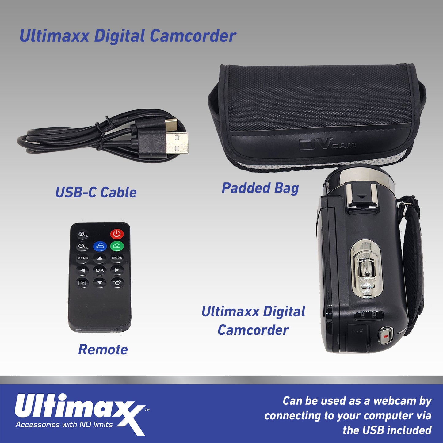 Ultimaxx Digital Video Camera, 42MP w/ 32GB SD Card, Remote, Case, USB Cable