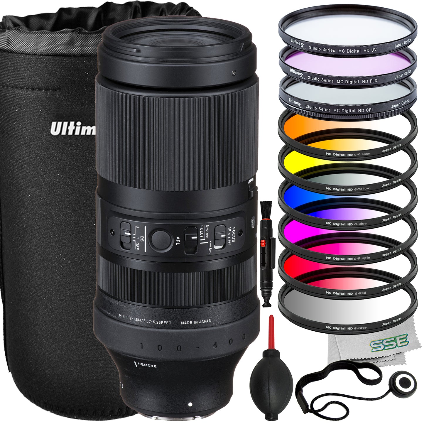 Ultimaxx Essential Sigma 100-400mm f/5-6.3 DG DN OS Contemporary Lens Bundle (X Mount) - Includes: Water-Resistant Lens Pouch & More (19pc Bundle)