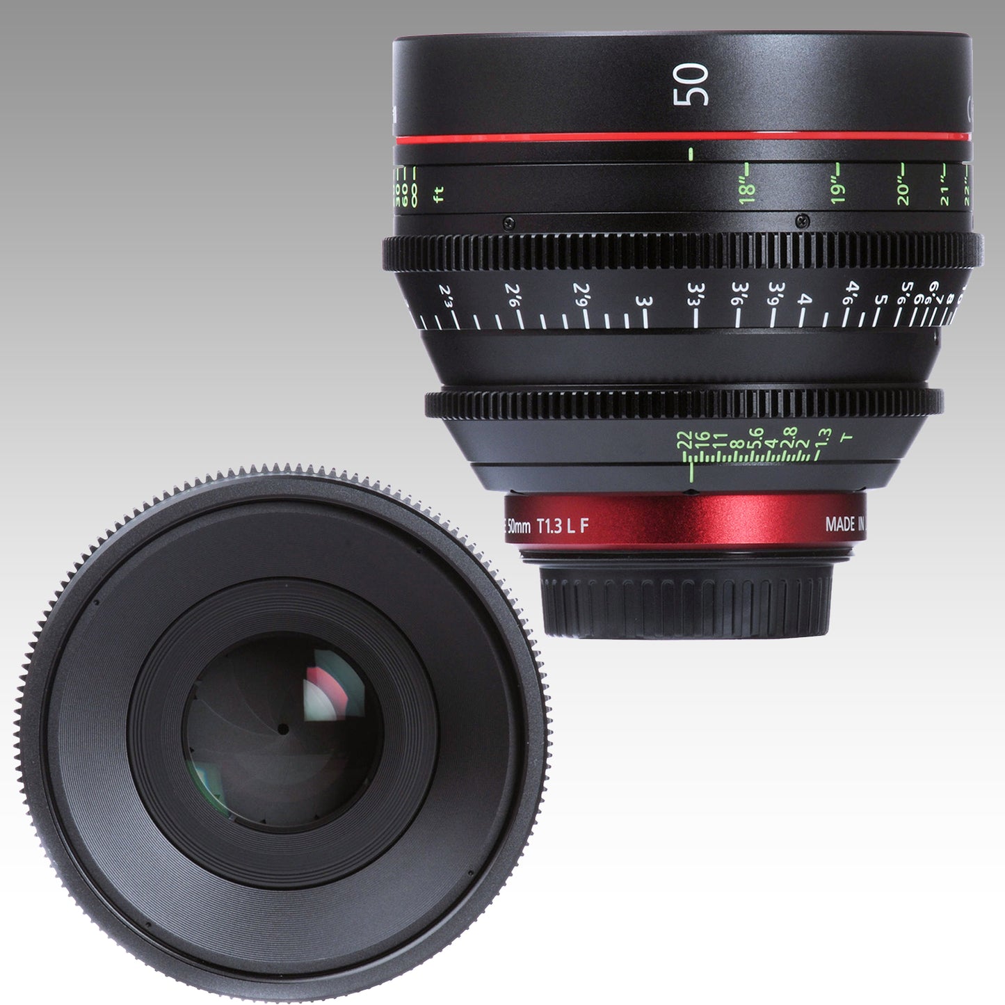 Ultimaxx Essential Canon CN-E 50mm T1.3 L F Cinema Prime Lens Bundle - Includes: 64GB Ultra Memory Card, Water-Resistant Gadget Bag & More (8pc Bundle)