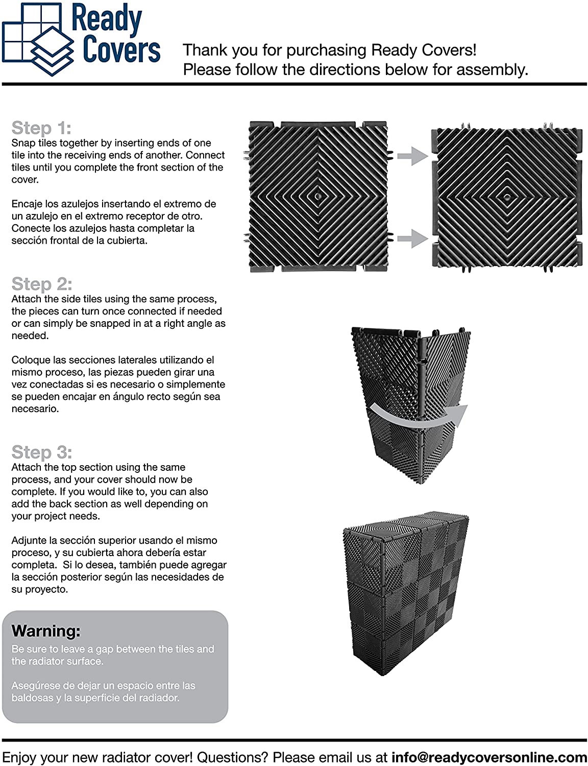 Ready Covers EZ Connect (Charcoal-50 Tiles)