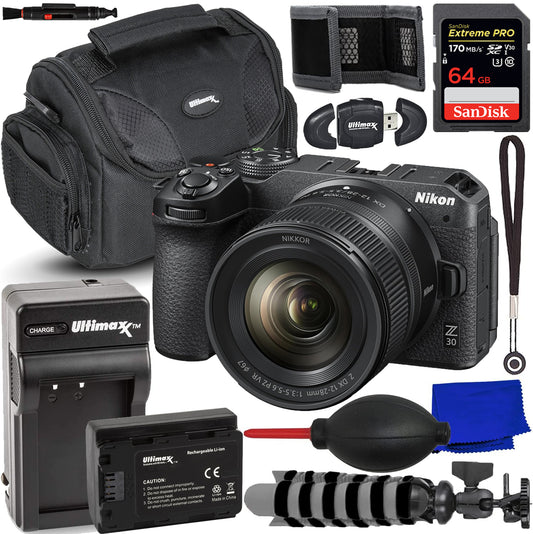 Nikon Z30 with Z DX 12-28mm F/3.5-5.6 PZ VR Lens Bundle 1