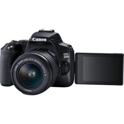 SSE Canon EOS 250D (Rebel SL3) DSLR Camera with 18-55mm DC III Lens & Essential Accessory Bundle ? Includes: SanDisk Ultra 64GB SDXC Memory Card, Extended Life Battery, Slave Flash, 57? Tripod & More