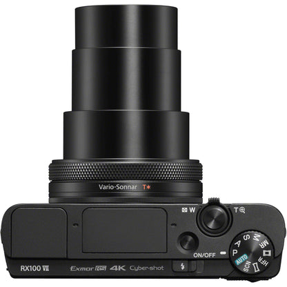 Sony Cyber-shot DSC-RX100 VII Digital Camera with Essential Accessory Bundle: SanDisk 64GB Ultra SDXC, 2x Extended Life Replacement Batteries with Travel Charger & More