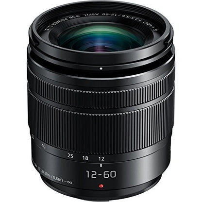 Panasonic Lumix G Vario 12-60mm f/3.5-5.6 ASPH. Power O.I.S. Lens Bundle with Manufacturer Accessories & Accessory Kit (13 Items) (White Box) - International Version (No Warranty)