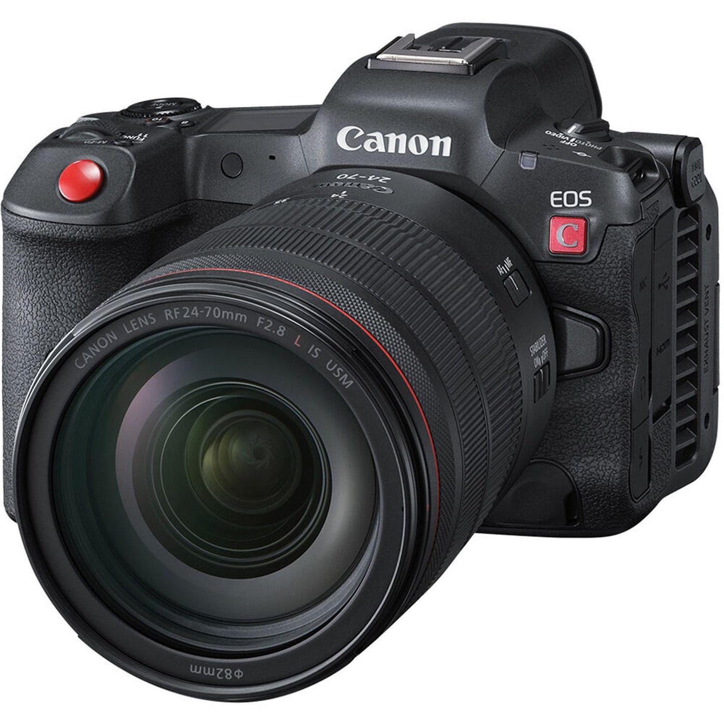 Canon EOS R5 C Mirrorless Cinema Camera w/Canon RF 24-70mm f/2.8 L is USM Lens + LED Video Light + Camera Case + 128GB Memory (15pc Bundle) (Renewed)