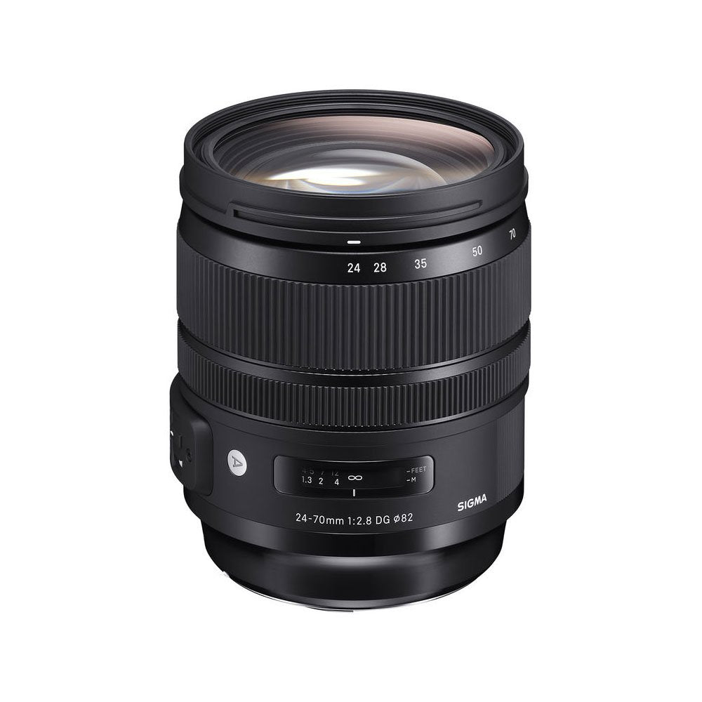 Sigma 24-70mm f/2.8 DG OS HSM Art Lens for Nikon F (576955) + Deluxe Digital Camera/Lens Padded Backpack + 32GB Memory Card + Photo4Less Cleaning Cloth - Top Value Basic Lens Accessory Bundle