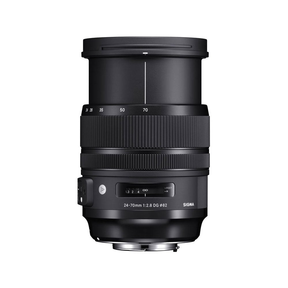 Sigma 24-70mm f/2.8 DG OS HSM Art Lens for Nikon F (576955) + Deluxe Digital Camera/Lens Padded Backpack + 32GB Memory Card + Photo4Less Cleaning Cloth - Top Value Basic Lens Accessory Bundle
