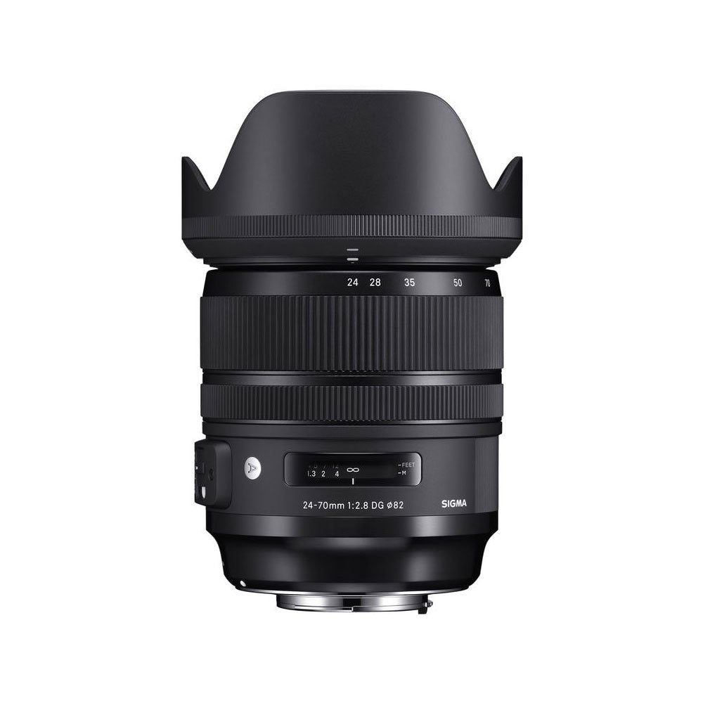 Sigma 24-70mm f/2.8 DG OS HSM Art Lens for Nikon F (576955) + Deluxe Digital Camera/Lens Padded Backpack + 32GB Memory Card + Photo4Less Cleaning Cloth - Top Value Basic Lens Accessory Bundle