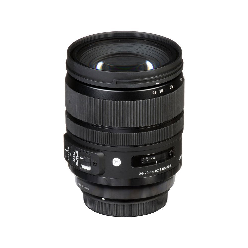 Sigma 24-70mm f/2.8 DG OS HSM Art Lens for Nikon F (576955) + Deluxe Digital Camera/Lens Padded Backpack + 32GB Memory Card + Photo4Less Cleaning Cloth - Top Value Basic Lens Accessory Bundle