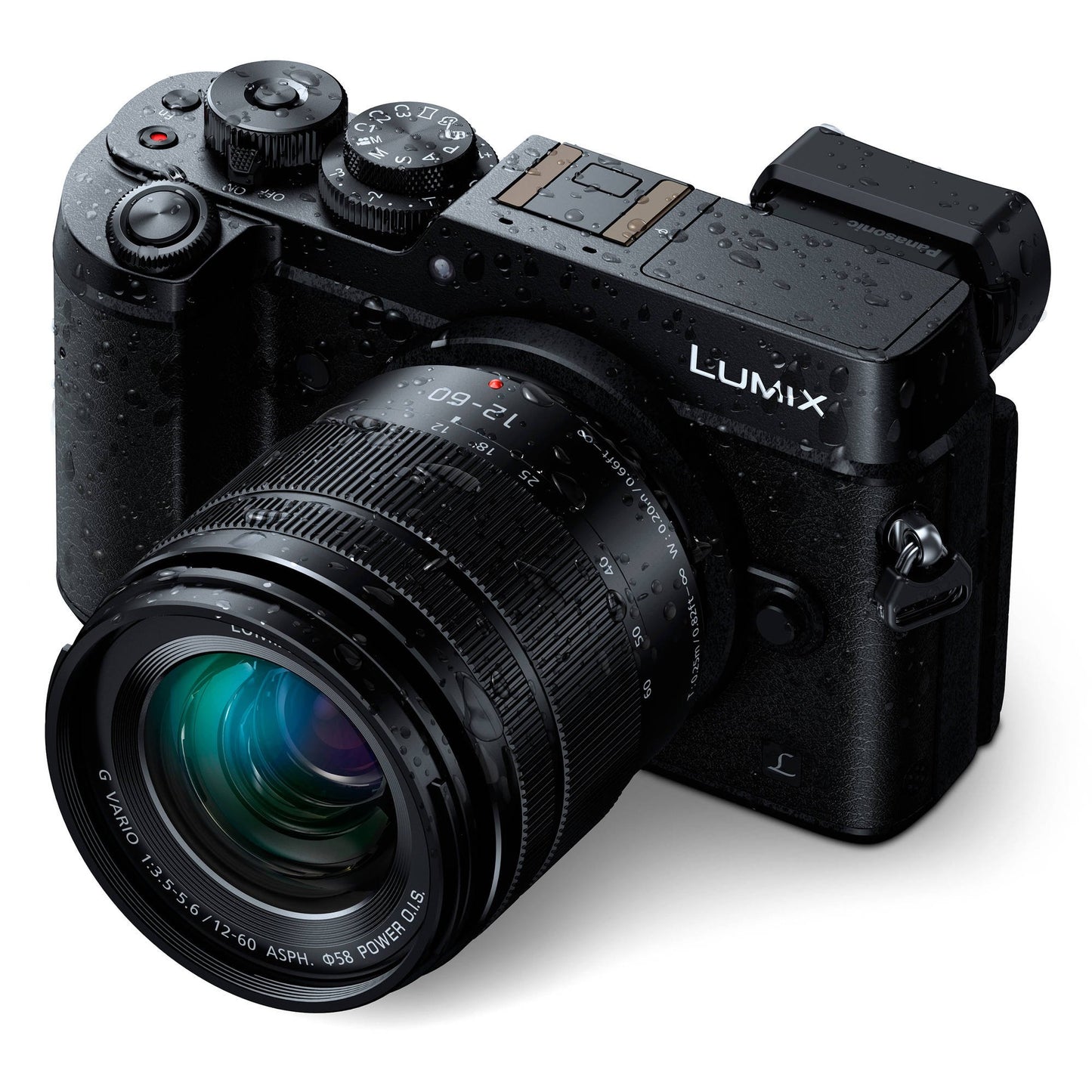 Panasonic Lumix G Vario H-FS12060 12-60mm f/3.5-5.6 ASPH. Power O.I.S. Lens + 58mm 3 Piece Filter Kit + Professional 160 LED Video Light Studio Series + Fibercloth Bundle