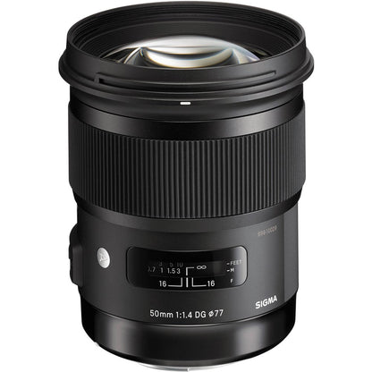 Sigma 50mm f/1.4 DG HSM Art Lens for Nikon F SLR Cameras (311306) + Sandisk Extreme PRO SDXC 128GB UHS-1 Memory Card