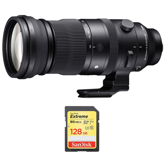 Sony E 150-600mm f/5-6.3 DG DN OS Sports Lens with 128GB Memory Card by Sigma