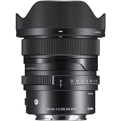 Sigma 490965 20mm F2 DG DN Contemporary Lens for Sony E-Mount Full Frame Mirrorless Bundle with Lexar Professional 633x 64GB UHS-1 Class 10 SDXC Memory Card