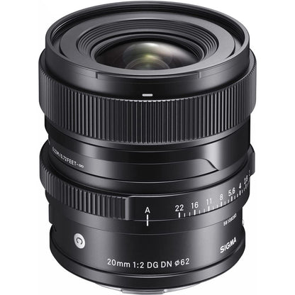 Sigma 490965 20mm F2 DG DN Contemporary Lens for Sony E-Mount Full Frame Mirrorless Bundle with Lexar Professional 633x 64GB UHS-1 Class 10 SDXC Memory Card