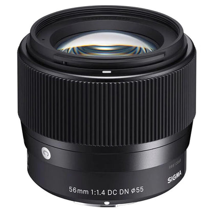 Sigma 351973 56mm F1.4 DC DN Contemporary Telephoto Lens for Nikon Z Mount Bundle with Lexar 64GB High-Performance 800x UHS-I SDXC Memory Card