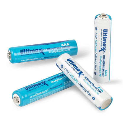 Ultimaxx Charger with Batteries ? 8 Port Battery Charger with 1x AA Batteries 3150mAh and 1x AAA Batteries 1100mAh Memory Free- Rechargeable, Ni-MH, Durable & Long-Lasting Batteries