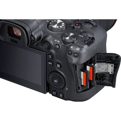 Canon EOS R6 Mirrorless Digital Camera (Body) with Advanced Accessory Bundle. Bundle Includes: 64GB Extreme Pro Memory Card, Dedicated TTL Flash for Canon Cameras, and Much More.