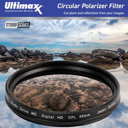 Ultimaxx Essential FUJIFILM GF 80mm f/1.7 R WR Lens Bundle - Includes: Circular Polarizer Filter, 4PC Macro Close-Up Filter Kit, Circular Polarizer Filter & More (15pc Bundle)