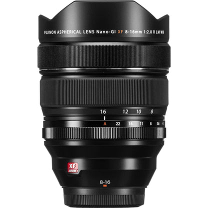 FUJIFILM XF 8-16mm f/2.8 R LM WR Lens with Essential Accessory Bundle: FUJIFILM Front & Rear Lens Caps, Universal Lens Cap Keeper & More (8pc Bundle)