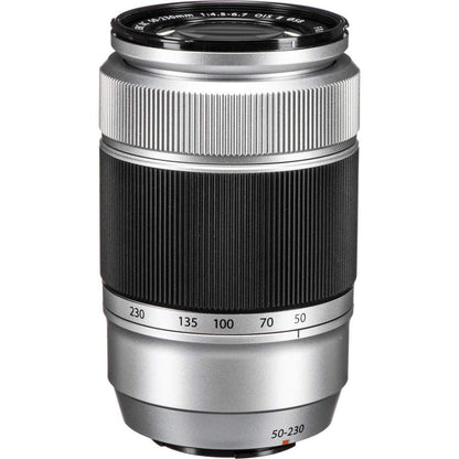 FUJIFILM XC 50-230mm f/4.5-6.7 OIS II Lens (Silver) with 17PC Accessory Bundle ? Includes: 3PC Multi Coated HD Filter Set (UV, CPL, FLD) + 4PC Close-Up Macro Lens Set + More