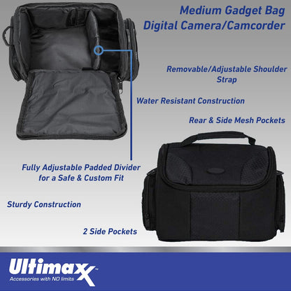 Ultimaxx Essential FUJIFILM X-T5 (Silver, Body Only) Bundle - Includes: 32GB Extreme Pro Memory Card, Water-Resistant Gadget Bag, Replacement Battery & More (20pc Bundle)