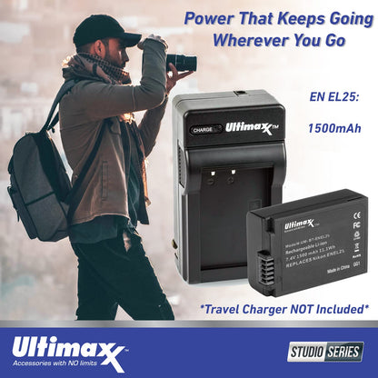 Ultimaxx Essential Nikon Z50 (Body Only) Bundle - Includes: 64GB Ultra Memory Card, Extended Life Replacement Battery, Water-Resistant Camera Backpack & More (16pc Bundle)