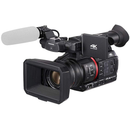 Panasonic AG-CX350 4K Camcorder with Starter Accessory Bundle: SanDisk 128GB Extreme SDXC Memory Card, Extended Life Replacement Battery (6000 mAh) & More (17pc Bundle)