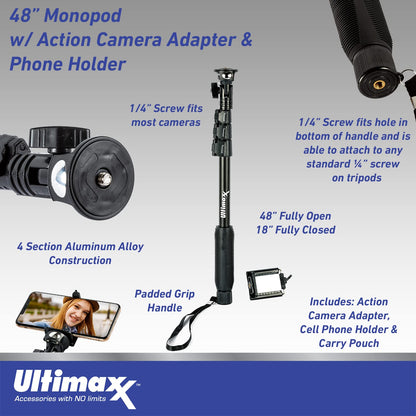Ultimaxx Starter Sigma 150-600mm f/5-6.3 Lens Bundle (F-Mount) - Includes: Protective UV Filter, Lightweight 48” Monopod, Universal Lens Cap Keeper & More (12pc Bundle)