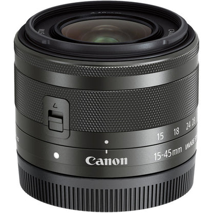 Canon EF-M 15-45mm f/3.5-6.3 IS STM Lens (Graphite) (White Box)
