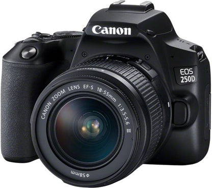 Canon EOS 250D + EF-S 18-55mm f/4-5.6 IS STM Lens (Black)