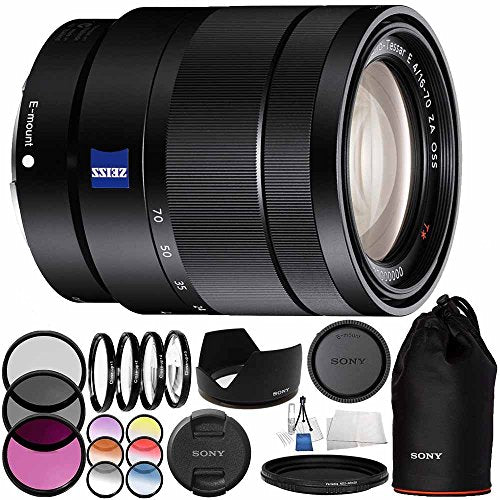 Sony Vario-Tessar T E 16-70mm f/4 ZA OSS Lens 23PC Bundle. Includes Manufacturer Accessories + 3PC Filter Kit (UV-CPL-FLD) + More (Certified Refurbished)