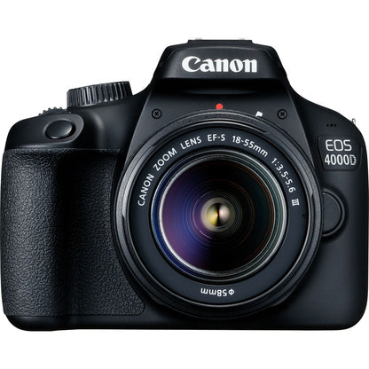 Canon EOS 4000D with EF-S 18-55mm f/3.5-5.6 III (WHITE BOX) with Starter Accessory Bundle - Includes: SanDisk Ultra 32GB SDHC Memory Card (UHS-I / Class 10), High Speed Memory Card Reader & MORE