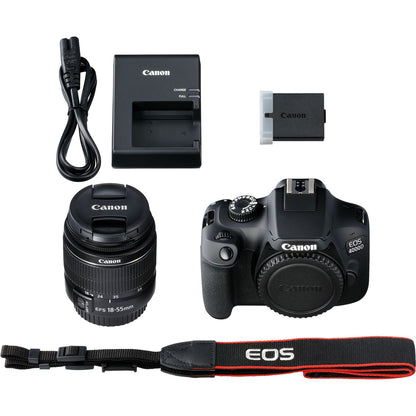 Canon EOS 4000D with EF-S 18-55mm f/3.5-5.6 III (WHITE BOX) with Starter Accessory Bundle - Includes: SanDisk Ultra 32GB SDHC Memory Card (UHS-I / Class 10), High Speed Memory Card Reader & MORE