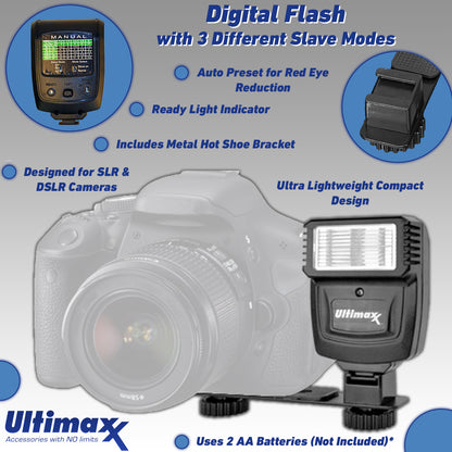 Canon EOS 250D (Rebel SL3) (Body Only) with Starter Accessory Bundle - Includes: SanDisk Ultra 64GB SDXC, Digital Flash, Extended Life Replacement Battery, Water Resistant Gadget Bag & More