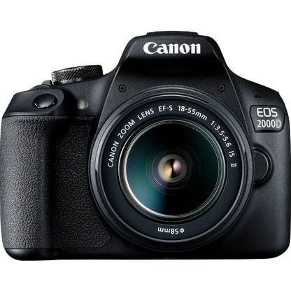Canon EOS 2000D with EF-S 18-55mm f/3.5-5.6 IS II Lens with Starter Accessory Bundle: SanDisk Ultra 64GB SDXC, Digital Flash, Extended Life Replacement Battery, Water Resistant Gadget Bag & More