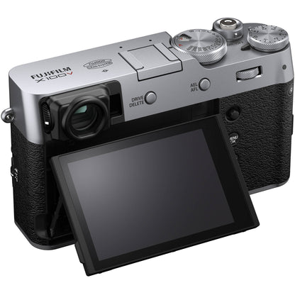 FUJIFILM X100V Digital Camera (Silver) with Essential Accessory Bundle: SanDisk 64GB Ultra SDXC Memory Card, Mini “Gripster” Tripod, Spare Battery & More (17pc Bundle)