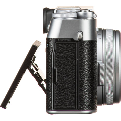 FUJIFILM X100V Digital Camera (Silver) with Essential Accessory Bundle: SanDisk 64GB Ultra SDXC Memory Card, Mini “Gripster” Tripod, Spare Battery & More (17pc Bundle)